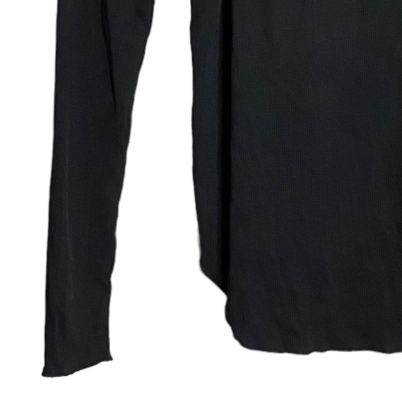 Chaser Ribbed Black Tunic Long Sleeve T-Shirt w Open Back Criss Cross Straps M - Picture 10 of 16